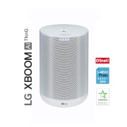 Vue avant de LG XBOOM AI ThinQ | Enceinte Hi-Res | Technologie Meridian | Assistant Google | 30W LG WK7W