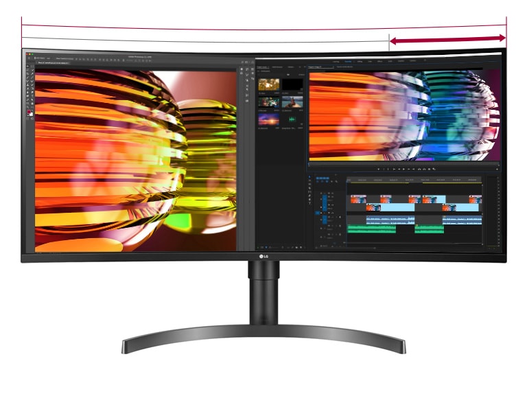 Le moniteur QHD 21:9 QHD (3440x1440) offre 2.4 fois plus d'espace de travail qu'un écran 16:9 Full HD (1920x1080), tout en proposant 880px de plus qu'un écran 16:9 QHD (2560x1440).