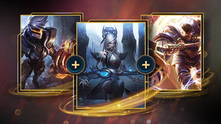 Erhalte 3 LoL Ingame-Skins + Champion Bundle bei Vorbestellung.