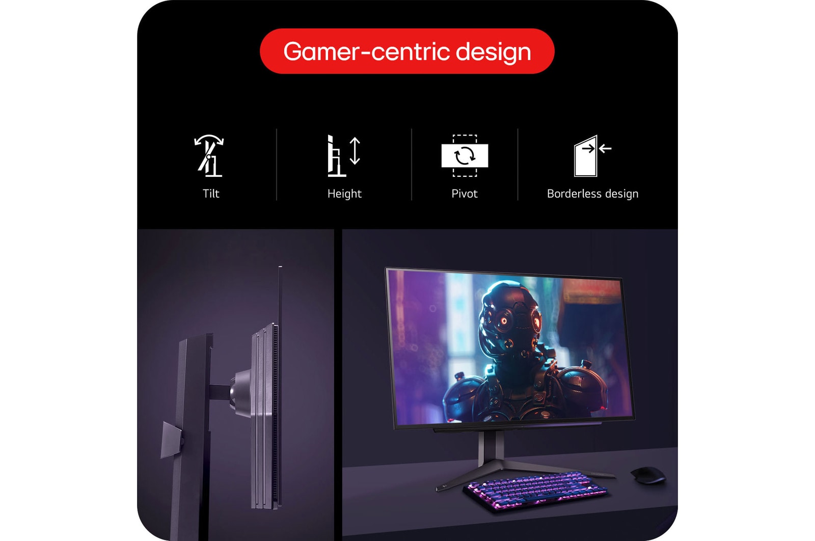 LG 27'' (67.3 cm) | Moniteur gaming OLED 16/9ème | Résolution QHD 2560 x 1440, LG 27GS93QE-B