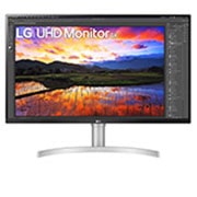 Moniteur LG 32UN650-W de face écran allumé