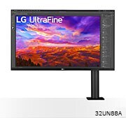 Vue avant de Moniteur 4K Ergo UltraFine™ 32&#34; | IPS 16:9e | Résolution UHD 4K 3840 x 2160 LG 32UN88A-W