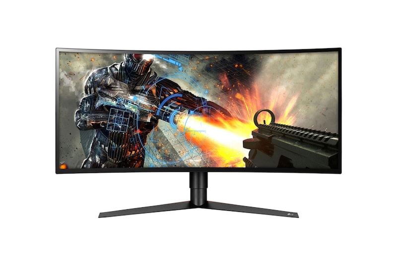 Vue avant de 34" (86 cm) | Résolution 3440 × 1440 | Tps réponse 1ms | HDMI (2), Display Port, USB 3.0 (3) | 120Hz LG 34GK950G-B