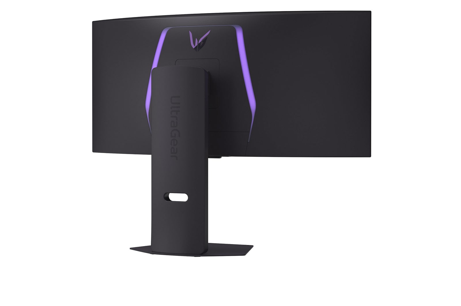 Vue arrière du Moniteur LG 34GX900A au fini sombre, détaillant les spécifications des ports avec deux ports HDMI™, DP, USB-C et une connexion USB.