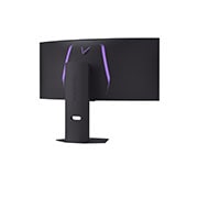 Vue arrière du Moniteur LG 34GX900A au fini sombre, détaillant les spécifications des ports avec deux ports HDMI™, DP, USB-C et une connexion USB.
