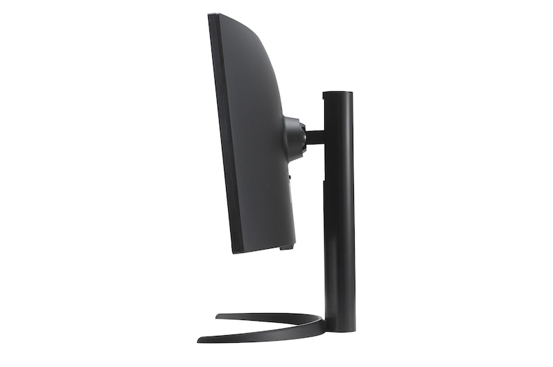 Vue latérale du moniteur avec une plage d’ajustement de l’inclinaison de -5 degrés