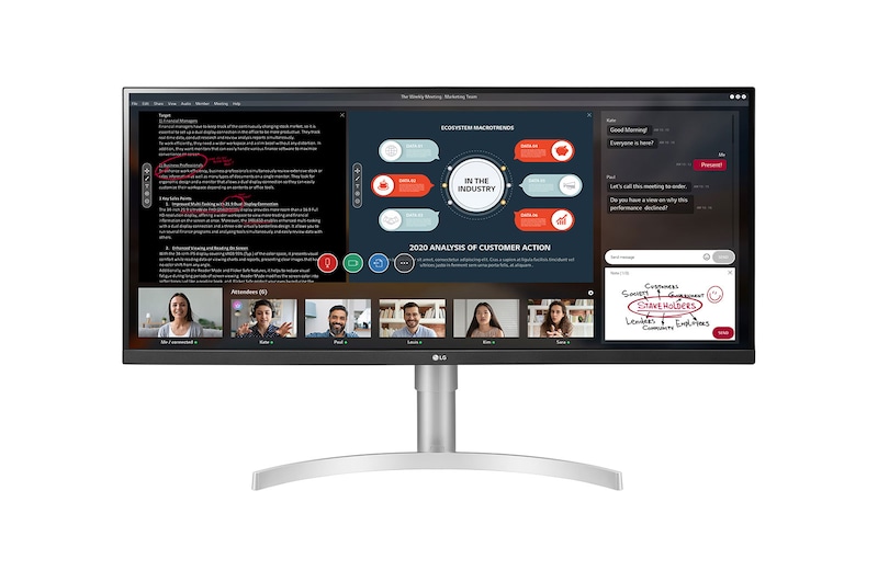 LG 34" (86 cm) | Moniteur LED 21/9ème | Résolution FHD 2560 x 1080, LG 34WN650-W