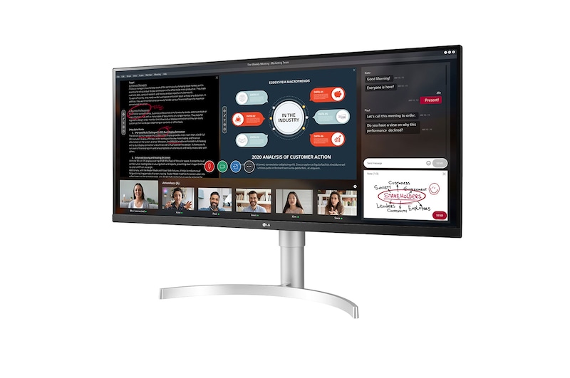 LG 34" (86 cm) | Moniteur LED 21/9ème | Résolution FHD 2560 x 1080, LG 34WN650-W