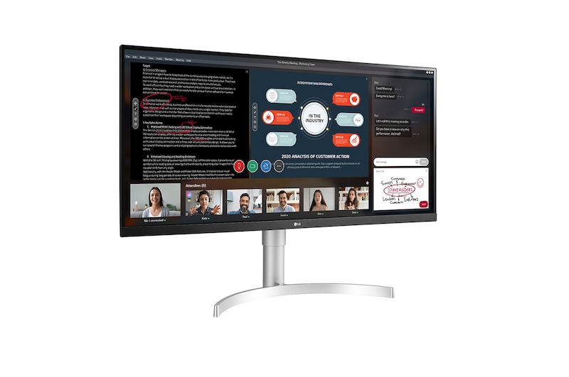 LG 34" (86 cm) | Moniteur LED 21/9ème | Résolution FHD 2560 x 1080, LG 34WN650-W