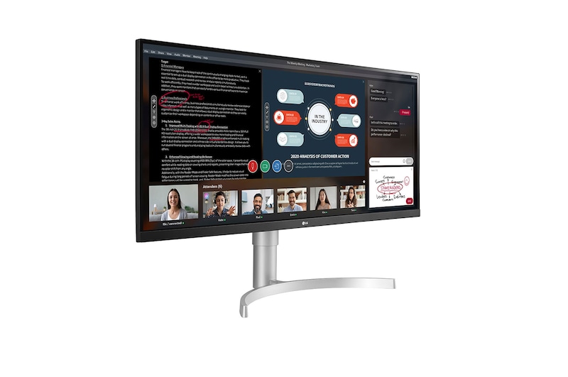 LG 34" (86 cm) | Moniteur LED 21/9ème | Résolution FHD 2560 x 1080, LG 34WN650-W