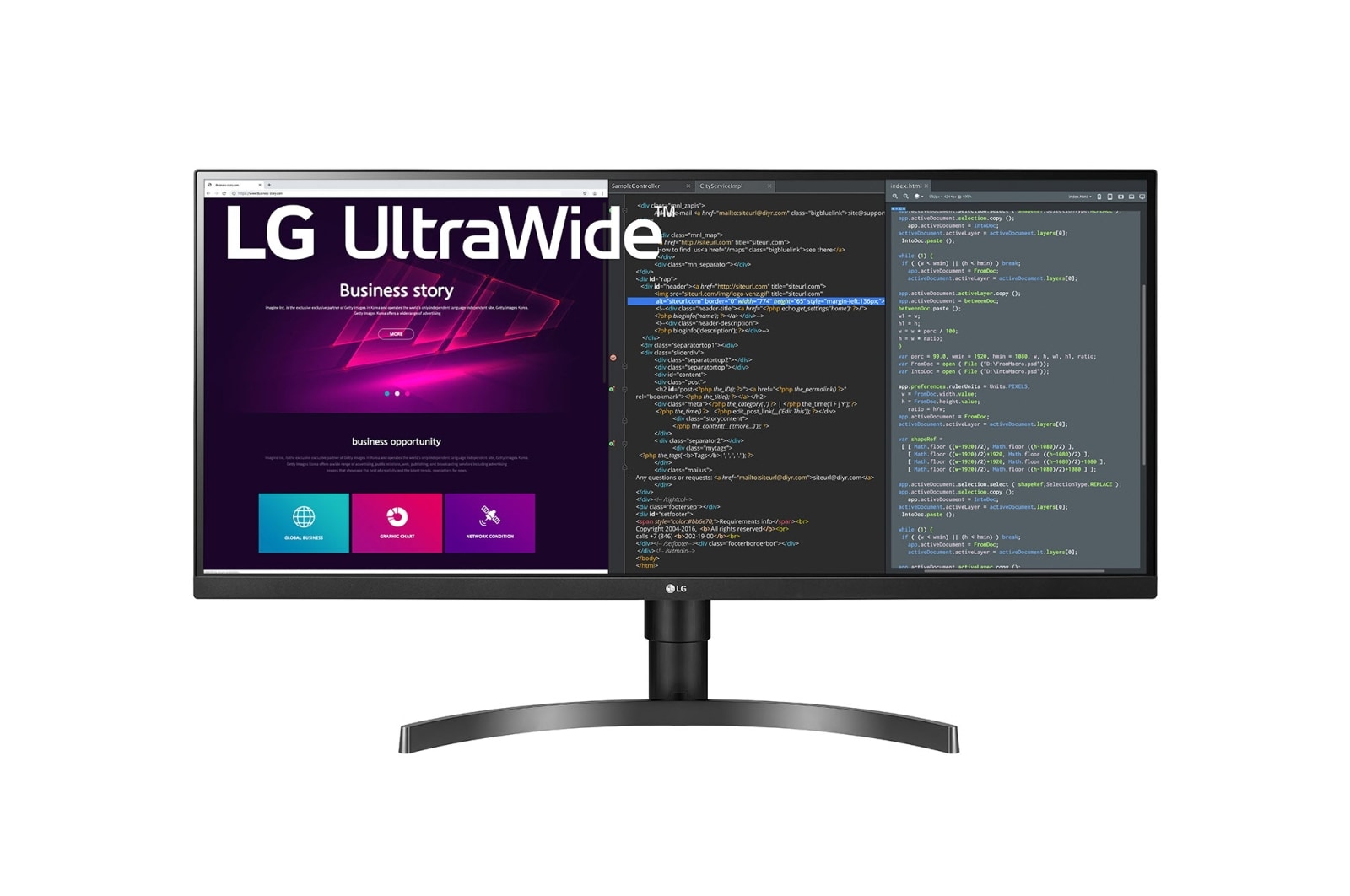 LG 34'' (86 cm) | Moniteur LED 21/9ème | Résolution UWQHD 3440 x 1440, LG 34WN750P-B