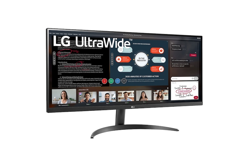 LG 34'' (86 cm) | UltraWide™ Moniteur LED IPS 21/9ème | Résolution UW-FHD 2560x1080, LG 34WP500-B
