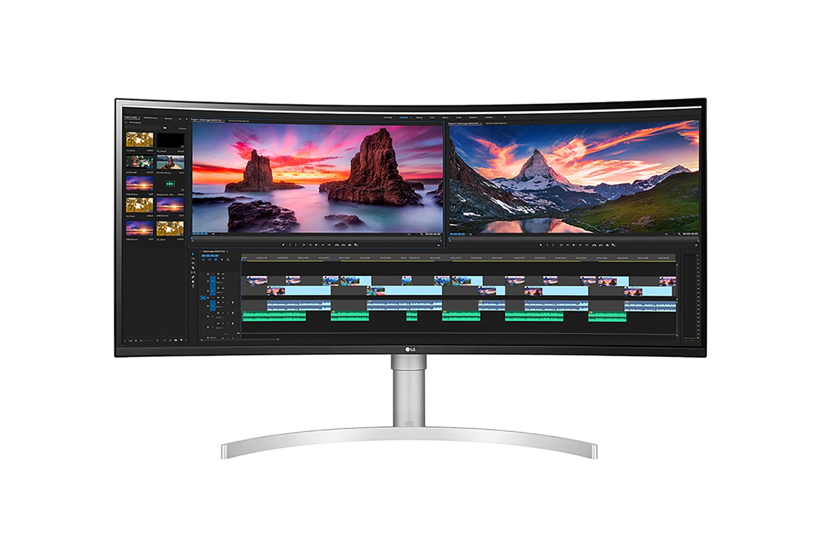 Vue avant de 38&#39;&#39; (96 cm) | Moniteur Nano IPS incurvé 21/9ème | Résolution QHD&#43; 3840 x 1600 LG 38WN95C-W