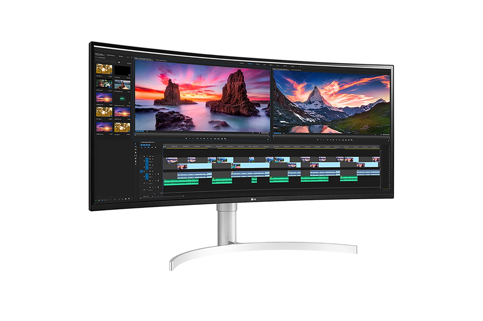 LG 38'' (96 cm) | Moniteur Nano IPS incurvé 21/9ème | Résolution QHD+ 3840 x 1600, LG 38WN95C-W