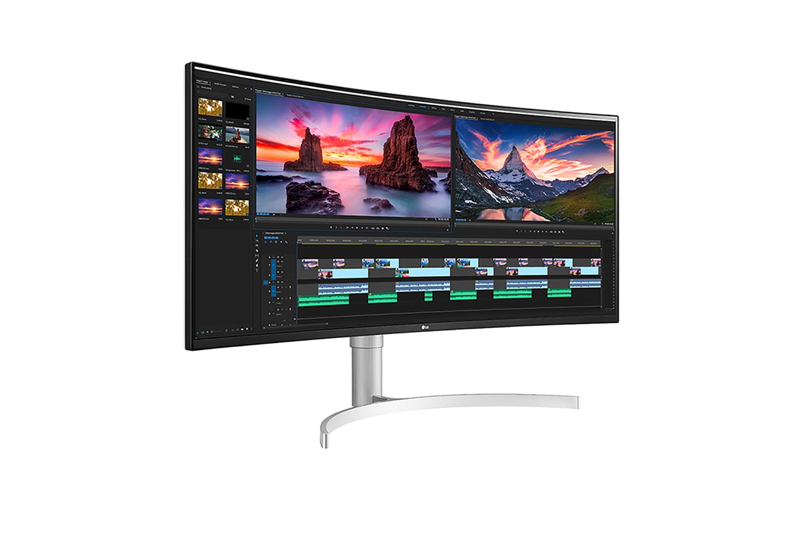 LG 38'' (96 cm) | Moniteur Nano IPS incurvé 21/9ème | Résolution QHD+ 3840 x 1600, LG 38WN95C-W