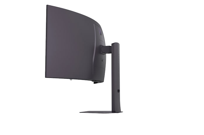 Vue arrière du Moniteur LG 39GX900A au fini sombre, détaillant les spécifications des ports avec deux ports HDMI™, DP, USB-C et une connexion USB.