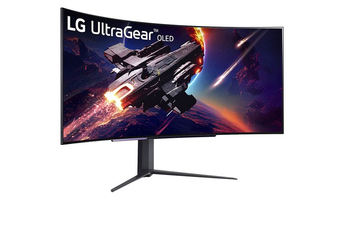 LG 44.5'' (113 cm) | Moniteur gaming OLED 21/9ème | Résolution UWQHD 3440 x 1440, LG 45GR95QE-B