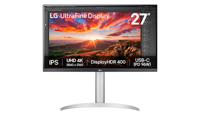 LG 27'' (68,4cm) | Moniteur IPS format 16:9 | Résolution UHD 3840 x 2160, LG 27UP850K-W