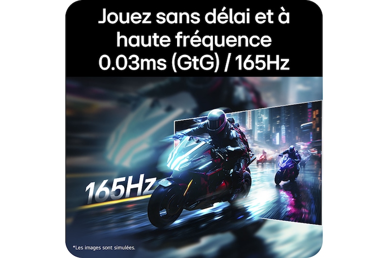 Jouez sans délai et à haute fréquence 0.03ms (GtG) / 165Hz