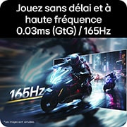 Jouez sans délai et à haute fréquence 0.03ms (GtG) / 165Hz