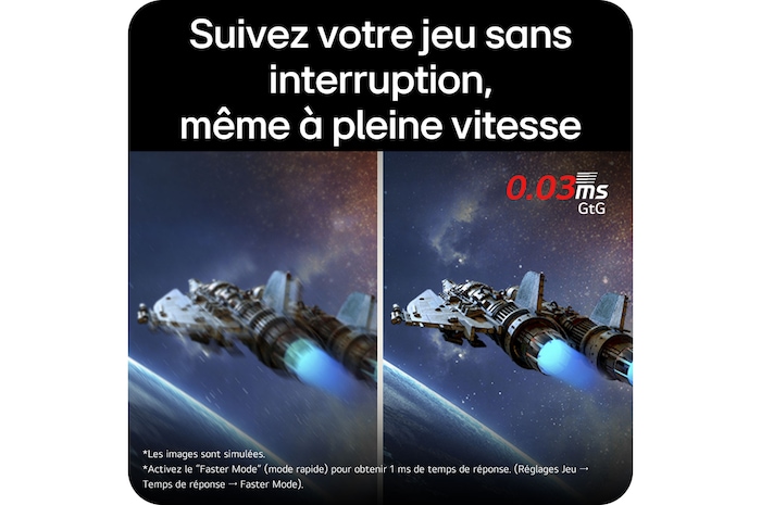 Suivez votre jeu sans interruption, même à pleine vitesse