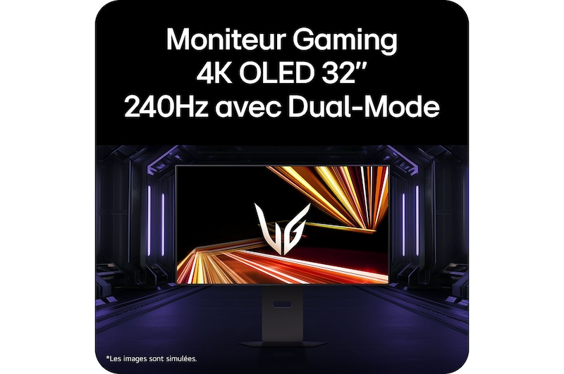 Moniteur LG UltraGear™ 32GX850A affichant des nuages de couleurs vives, soulignant VESA DisplayHDR™ True Black 400, DCI-P3 98,5% et la précision des couleurs Delta E inférieure ou égale à 2.
