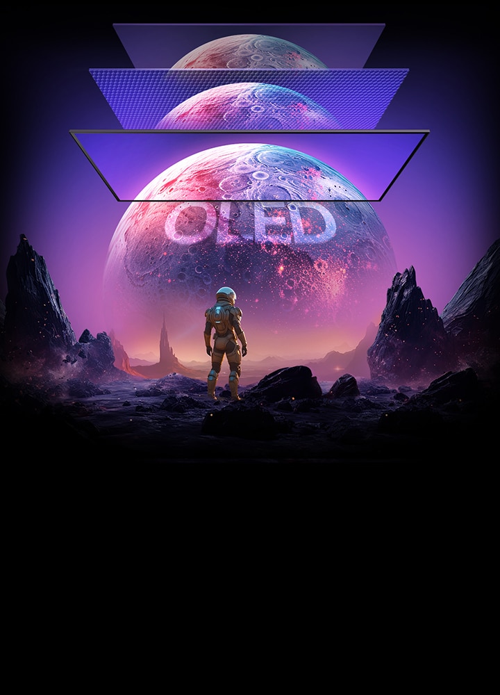 Les images planétaires apparaissent plus éclatantes et plus nettes sur les écrans LG OLED.	