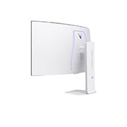 Moniteur LG 39GX90SA au fini blanc affichant les dimensions de l'écran incurvé, mesurant 887.8 mm de largeur, 404.4 mm de hauteur d'écran, 605.7 mm de hauteur totale et 322.8 mm de profondeur.