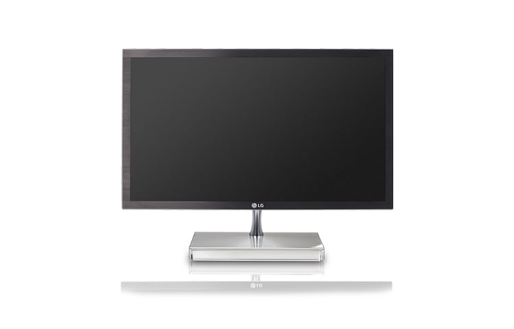 Vue avant de Moniteur LCD LED, 21.5 pouces (54cm) de 7.2mm d&#39;épaisseur, HDMI, déport des connectiques dans le pied. LG E2290V-SN