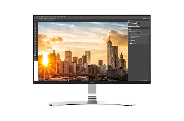 Vue avant de 27’’ (68cm) | Moniteur LED IPS | Résolution 4K 3840x2160 | tps réponse 5ms | HDMI (2), Display Port, USB-C| Fonctionnalités Gaming  complètes LG 27UD88