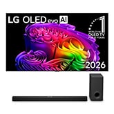 Vue avant de Pack | OLED evo AI G6 55" (139 cm) 2026 + Barre de son S90TY OLED55G66LS.S90T001