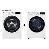 Vue avant de Pack | Lave-linge | 10kg | 6 Motion Direct Drive™ + Sèche-linge 9kg | A++ | Condenseur Autonettoyant LG F14R35WHS.RH9V51W