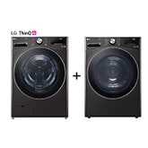 Vue avant de Pack | Lave-linge 20kg | TurboWash™ | Steam™| AI DD™ + Sèche-linge | 18 kg | Dual Dry™ LG F20P12BST.RH8P12B