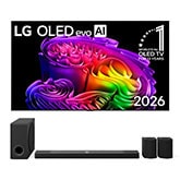 Vue avant de Pack | OLED evo AI G6 65" (164 cm) 2026 + Barre de son S95TR OLED65G64LW.S95T001