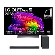 Vue avant de Pack | OLED evo AI G6 48" (121 cm) 2026 + Barre de son SC9S OLED48G66LS.SC9S001