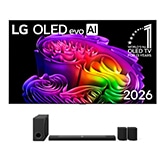 Vue avant de Pack | OLED evo AI G6 83" (210 cm) 2026 + Barre de son S95TR OLED83G64LW.S95T001