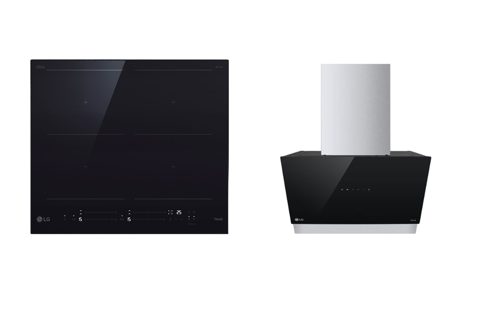 Vue avant de Pack | Plaque de cuisson à induction encastrable CBIZ2432B + Hotte encastrable HCEZ28B LG CBIZ2432B.HCEZ28B