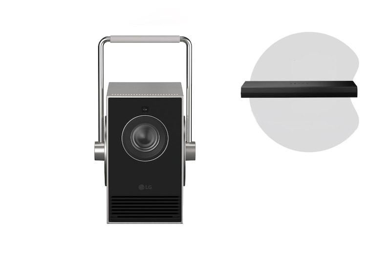 Vue avant de Pack | LG CineBeam Q + Barre de son LG S20A LG PU600U.S20A