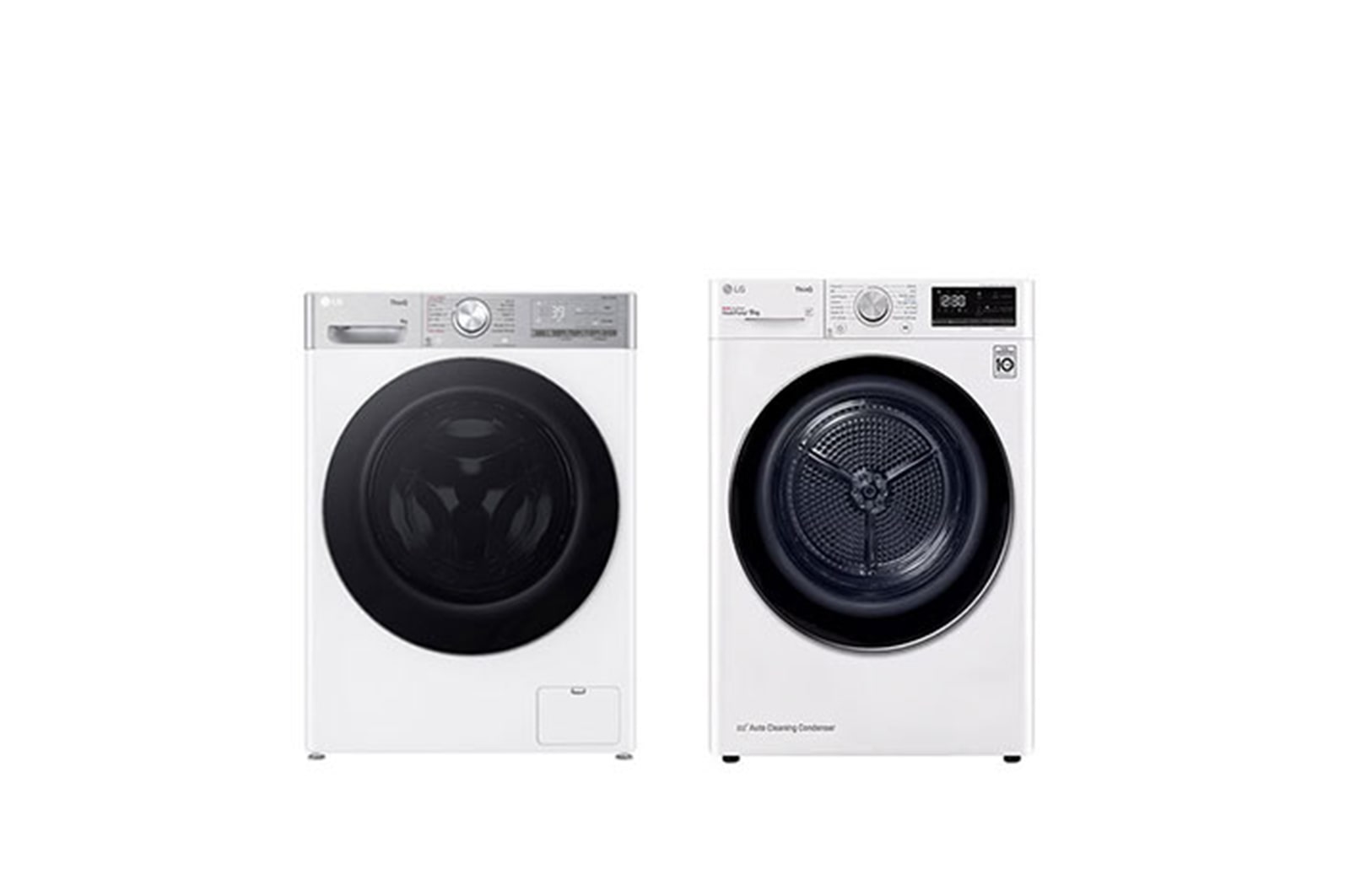 Vue avant de Pack | LG Lave-linge F94R92WSTE &#43; Sèche-linge RH9V50W F94R92WSTE.RH9V50W