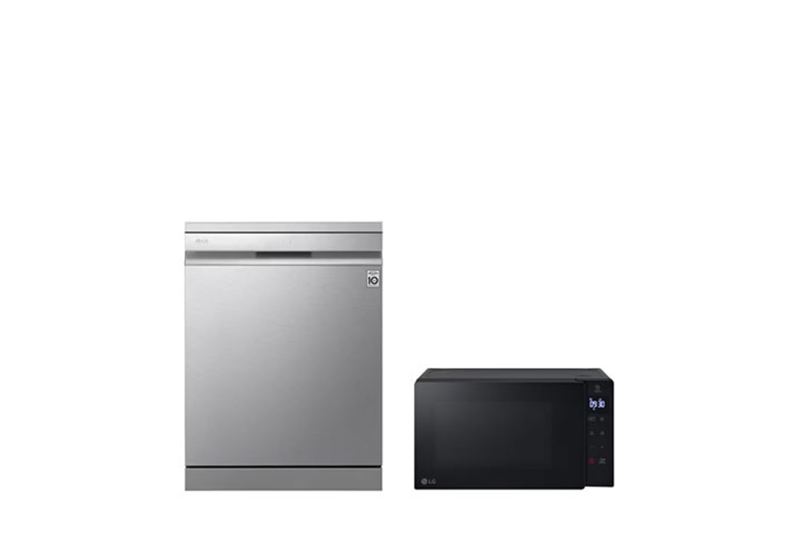 Vue avant de Pack | Lave-vaisselle LG DF455HSS &#43; Micro-ondes MS2032 LG DF455HSS.MS2032