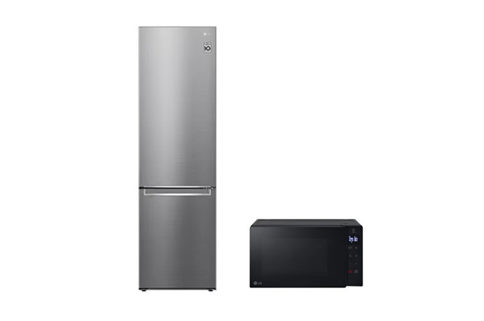 Vue avant de Pack | Réfrigérateur LG GBB62PZJEN &#43; Micro-ondes MS2032 LG GBB62PZJEN.MS2032