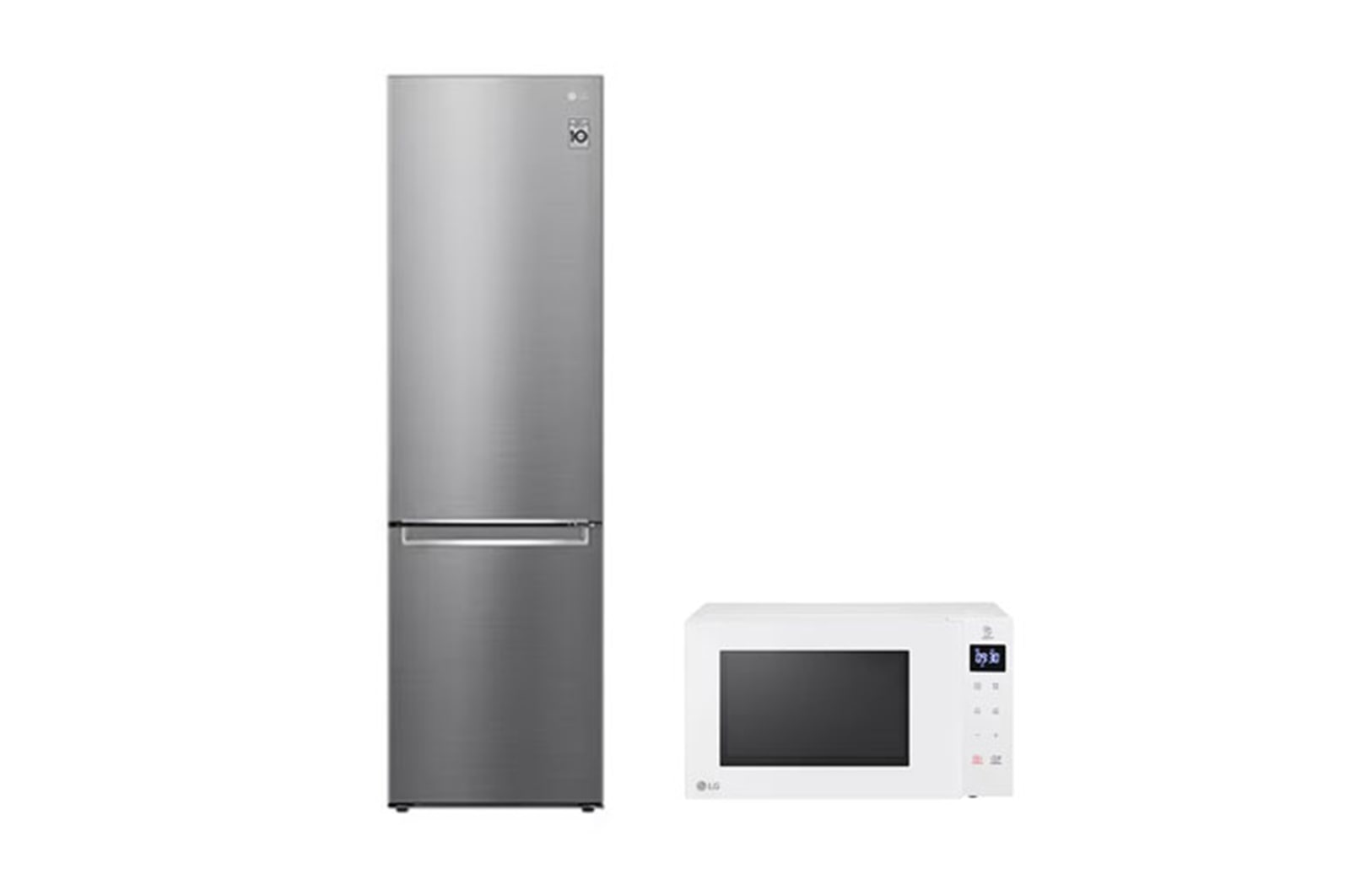 Vue avant de Pack | Réfrigérateur LG GBB62PZJEN &#43; Micro-ondes MS2032W LG GBB62PZJEN.MS2032W
