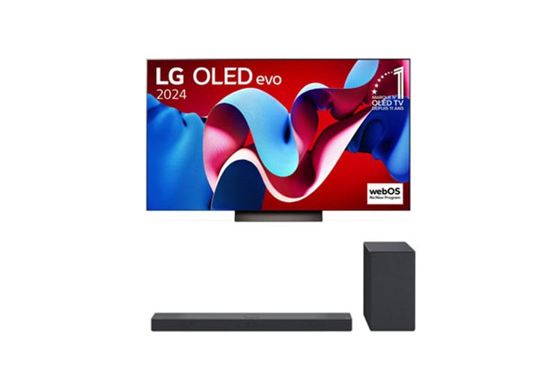 LG Pack | TV LG OLED77C46LA + Barre de son SC9S, LG OLED77C46LA.SC9S