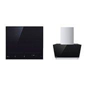 Vue avant de Pack | Plaque de cuisson à induction encastrable CBIZ2432B + Hotte encastrable HCEZ28B LG CBIZ2432B.HCEZ28B