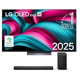 Vue avant de Pack | 65'' TV LG OLED evo AI C5 2025 + Barre de son S70TY OLED65C59LB.S70T002