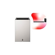 Front view of LG CineBeam S Mini UST Projector, 4K UHD, 3-ch RGB Laser, 450,000:1 Contrast, Max. 100" screen size, White - PU615U