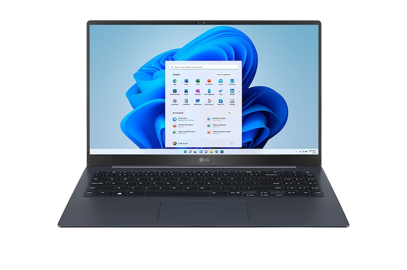 Vue avant de LG gram SuperSlim 15Z90RT | Windows 11 Home Plus | 15.6'' 990g | Intel® Core™ i7 | RAM 16Go | SSD 1To NVMe™ 15Z90RT-G.AA78F
