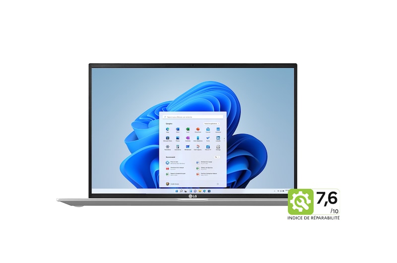 LG gram 16Z90P | Windows 11 Home | 16'' 1.2kg | Intel® Core™ i5 | RAM 16Go | SSD 512Go NVME, LG 16Z90P-G.AA56F