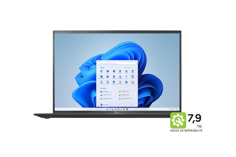 LG gram 16Z90P | Windows 11 Home | 16'' 1.2kg | Intel® Core™ i7 | RAM 16Go | SSD 1To NVME, LG 16Z90P-G.AA78F