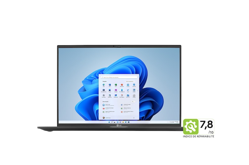 LG gram 16Z90Q | Windows 11 Home Advanced | 16" 1 199g | Intel® Core™ i7 | RAM 32Go | SSD 1To NVMe™, LG 16Z90Q-G.AD78F